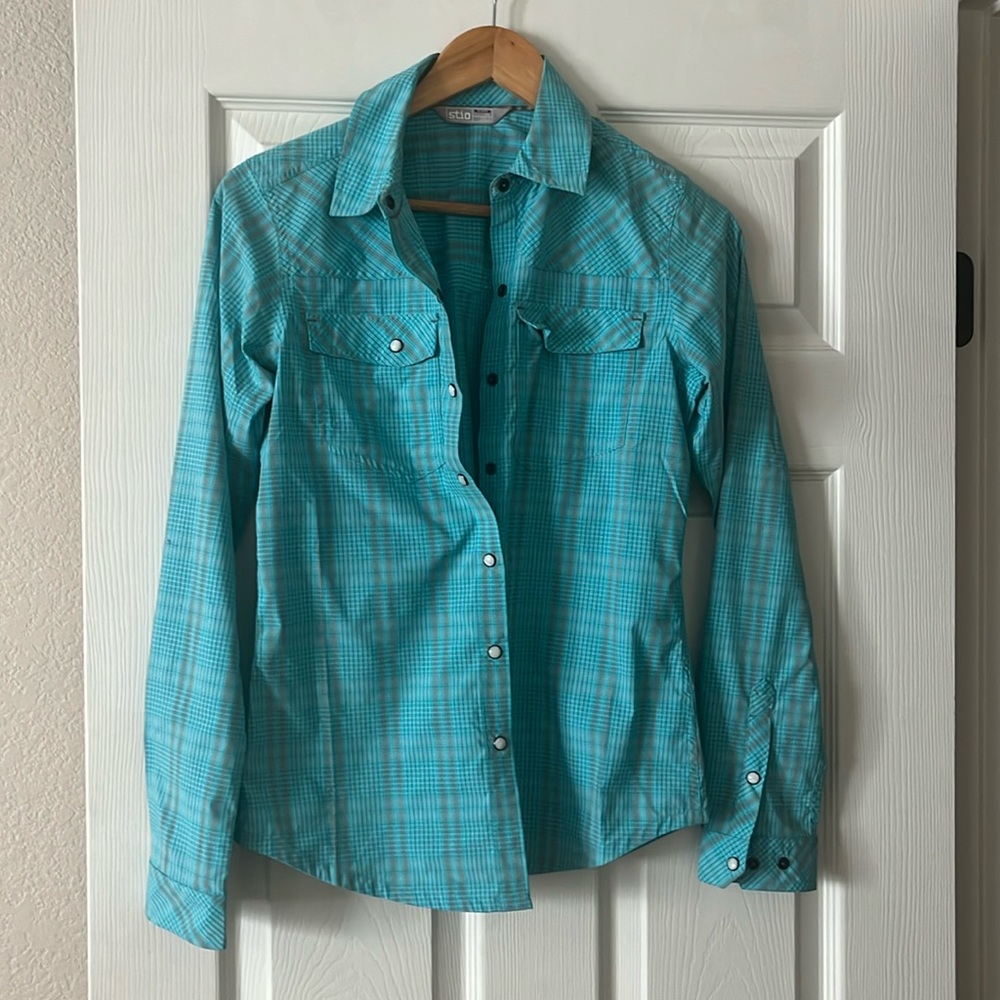 NWOT Stio Women’s Eddy Shirt Long Sleeve Pearl Snap XS
